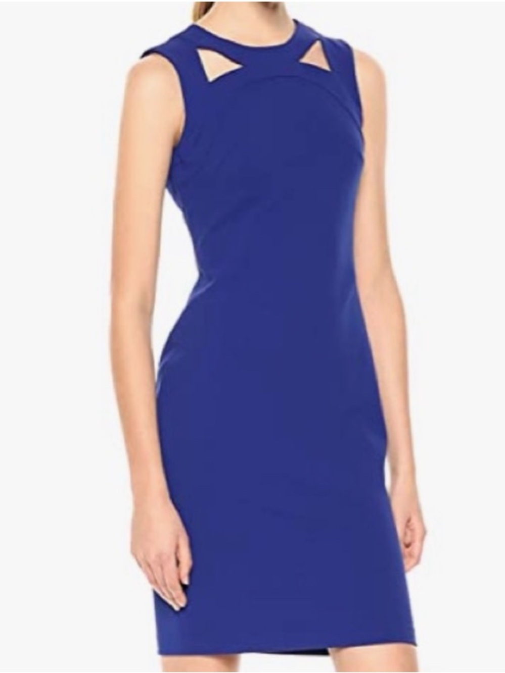 Calvin Klein Sleeveless Cutout Sheath Dress in Royal Blue